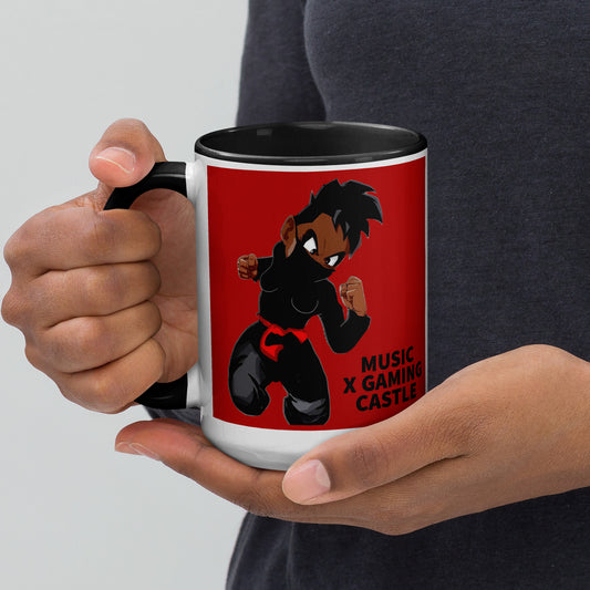 Red Ninja Coffee Mug with Color Inside